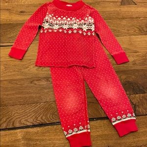 Hanna Andersson Red Snowflake Pajamas 3T
